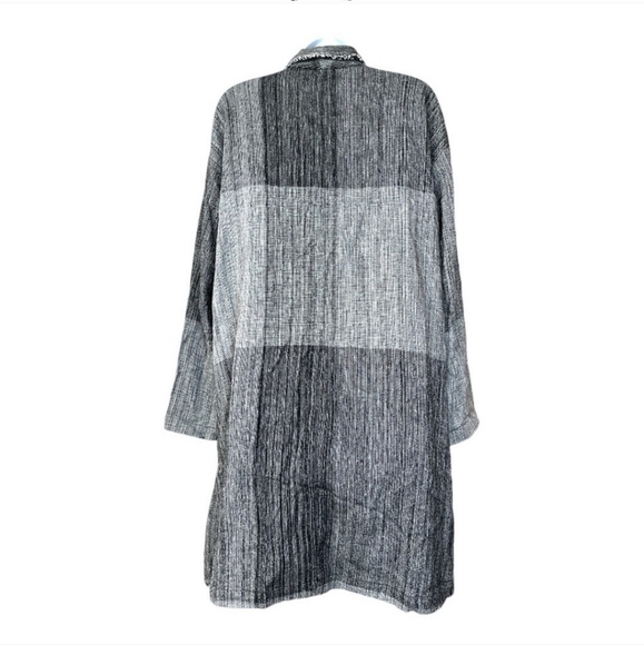 NWOT Eileen Fisher Hazy Blocks cotton jacket - Picture 4 of 6